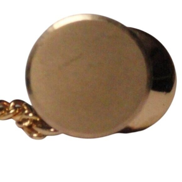 Vintage Dolan & Bullock Gold filled Circe disc setting Tie Tack Chain & Bar - Picture 5 of 7